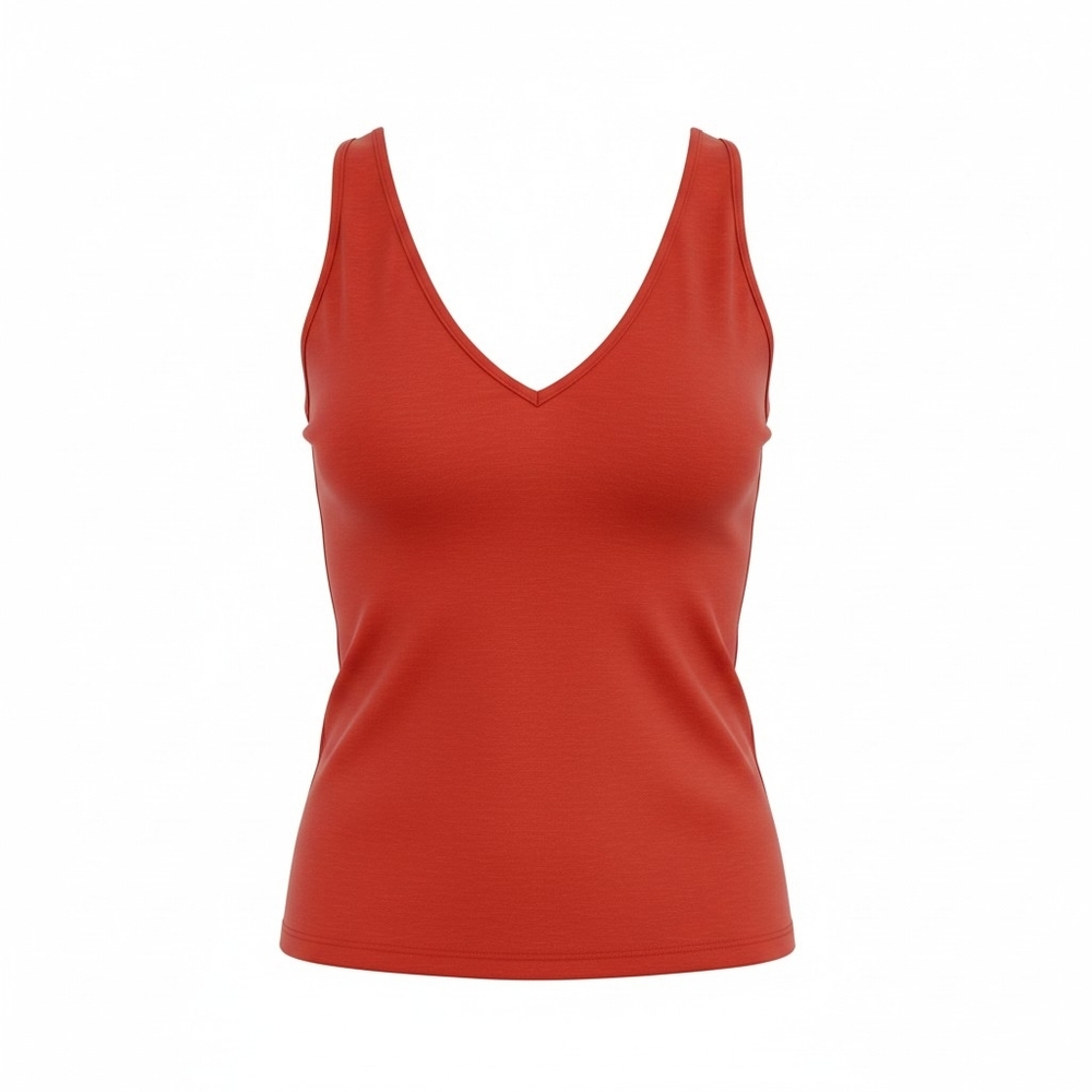 SHEIN Red Sleeveless Scoop Neck Top
